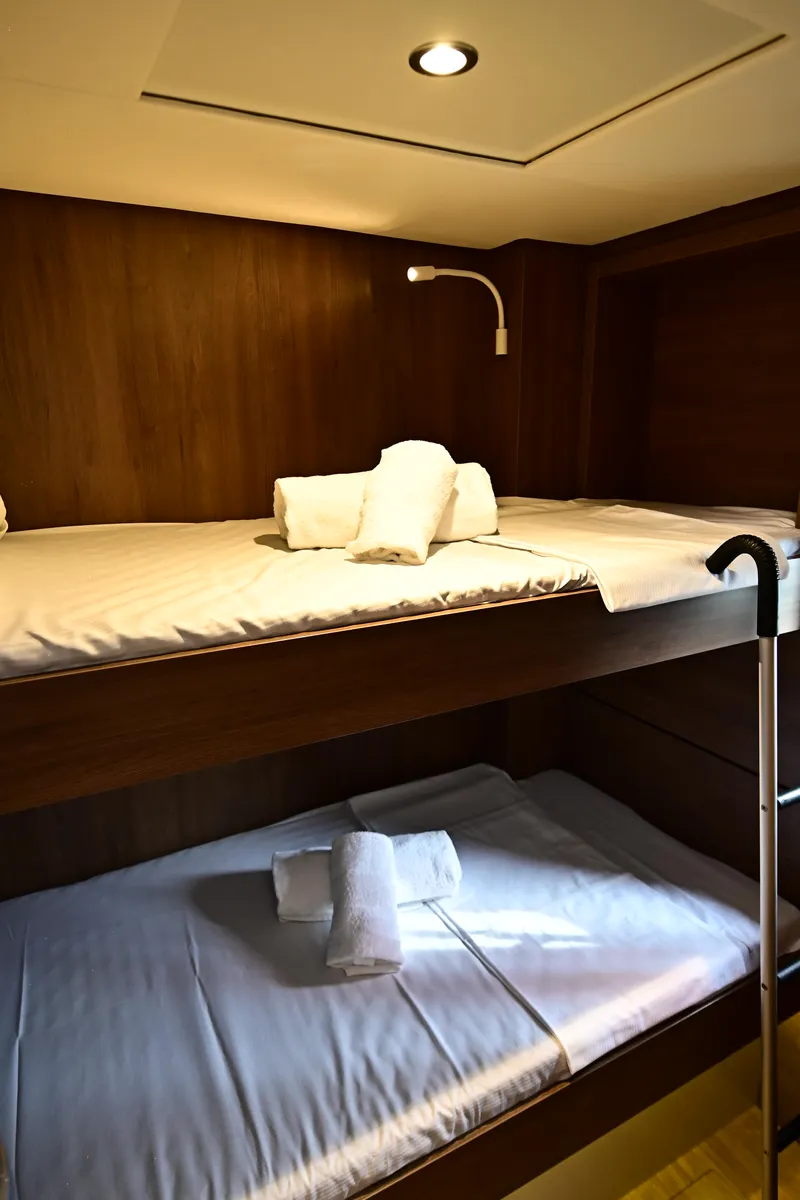 Cabin on Endeavour, a Bali 4.6 catamaran at Tonnarella, Italy