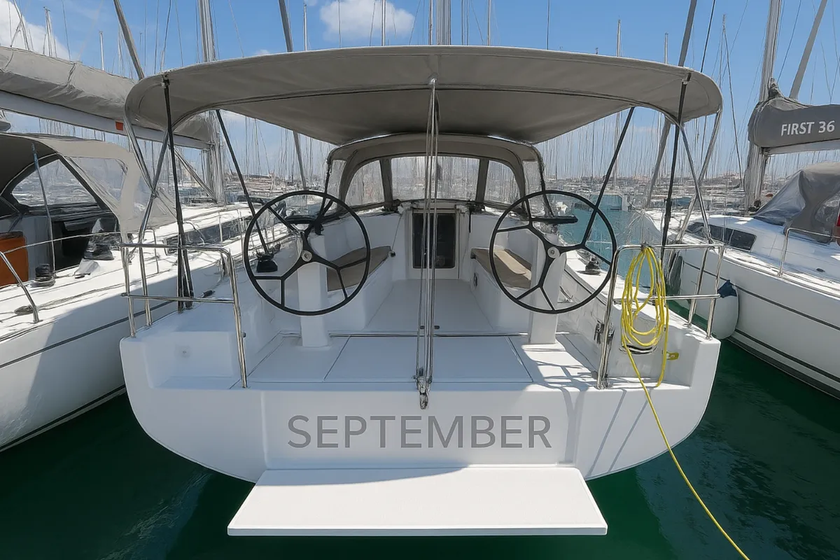 Exterior view of September, a Beneteau First 36 sailboat at Biograd na Moru, Croatia
