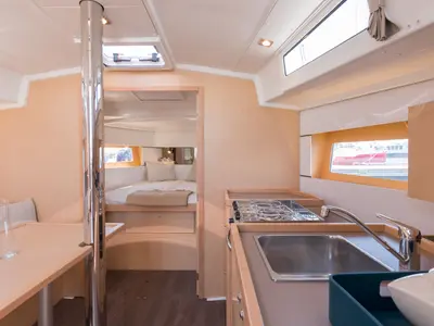 Galley of TEODORA, a Beneteau Oceanis 38.1 sailboat at Dubrovnik, Croatia
