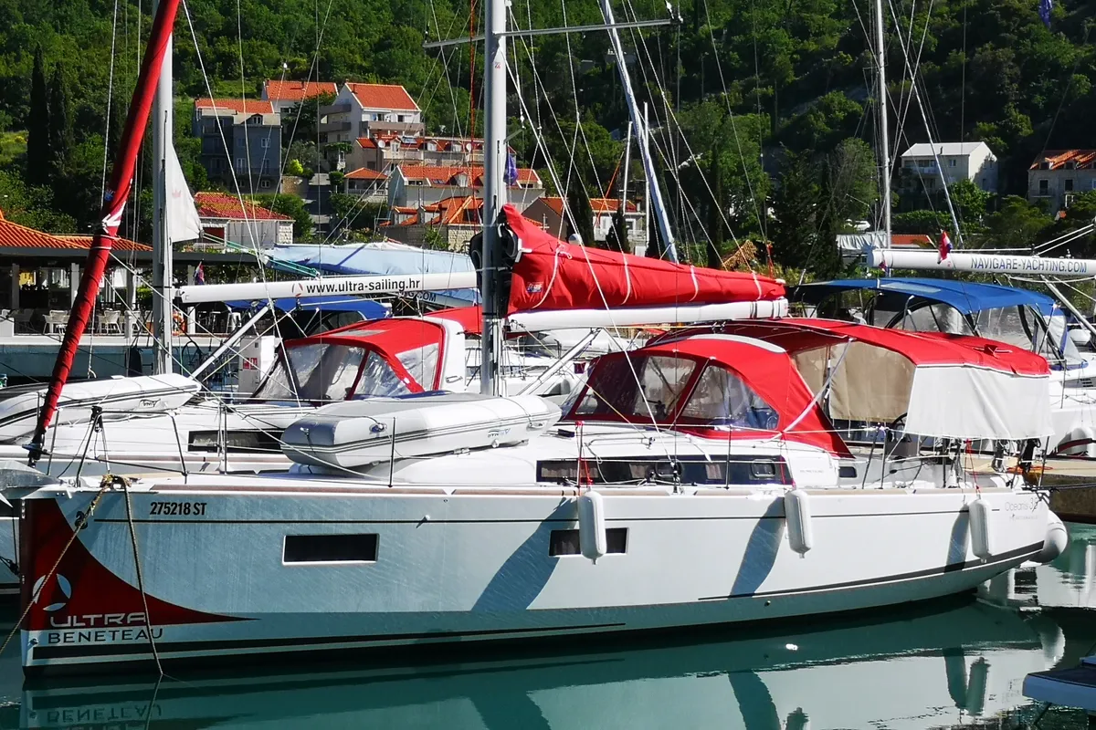 Exterior view of TEODORA, a Beneteau Oceanis 38.1 sailboat at Dubrovnik, Croatia
