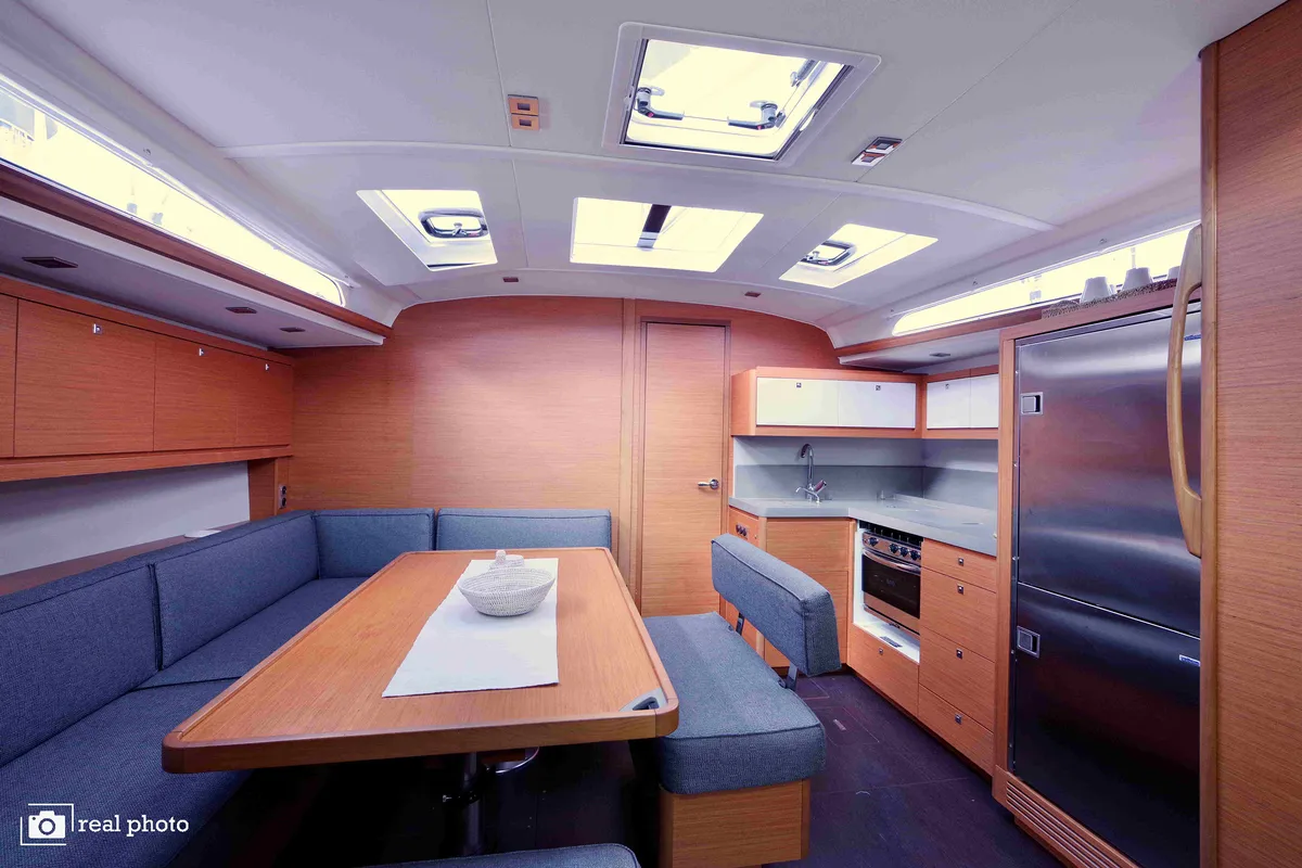 Galley of Fortuna, a Dufour 470 sailboat at Castellammare di Stabia, Italy