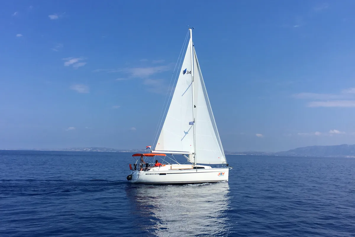 Exterior view of Taz, a Bavaria 34 sailboat at Fethiye, Turkey