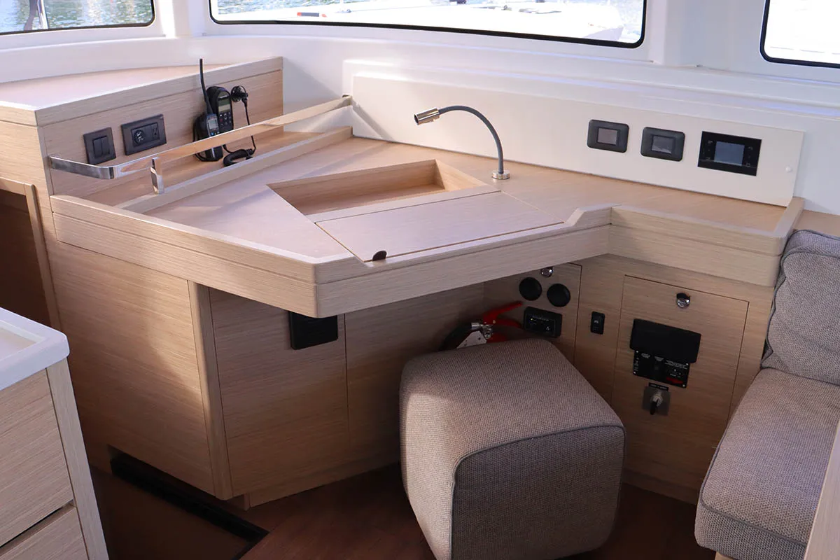 Salon of Knot Working, a Lagoon 46 catamaran at Road Town, British Virgin Islands