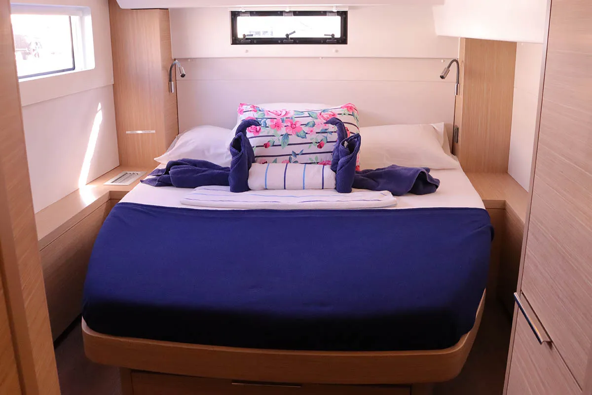 Cabin on Knot Working, a Lagoon 46 catamaran at Road Town, British Virgin Islands