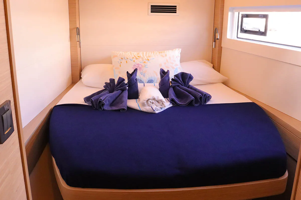 Cabin on Knot Working, a Lagoon 46 catamaran at Road Town, British Virgin Islands