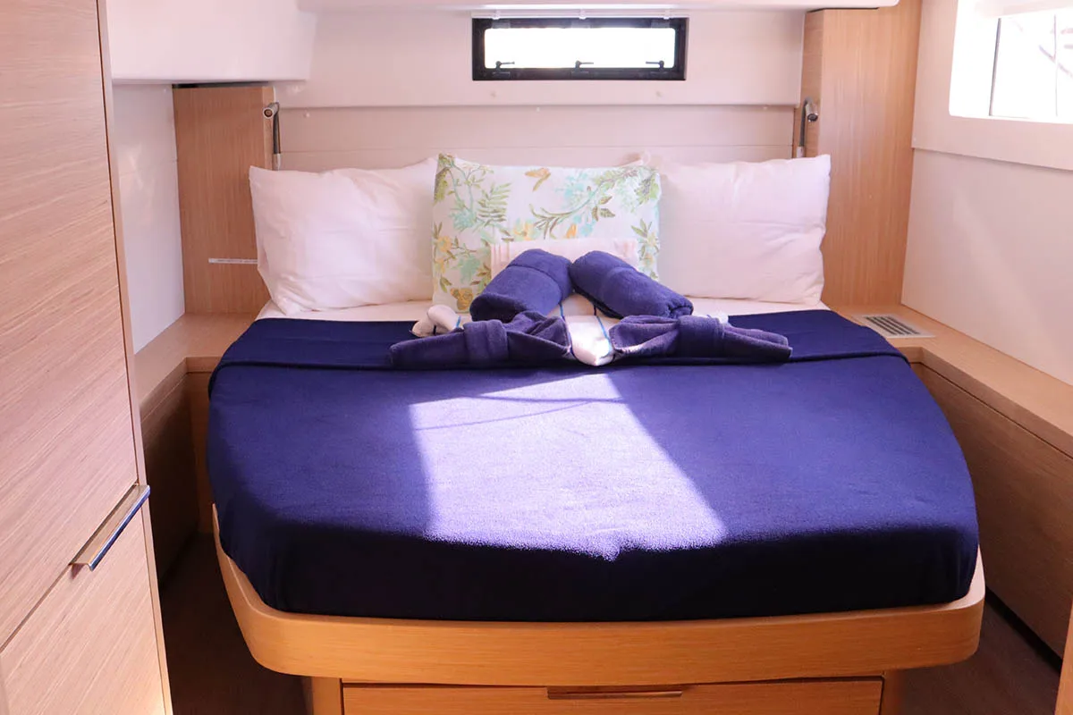 Cabin on Knot Working, a Lagoon 46 catamaran at Road Town, British Virgin Islands