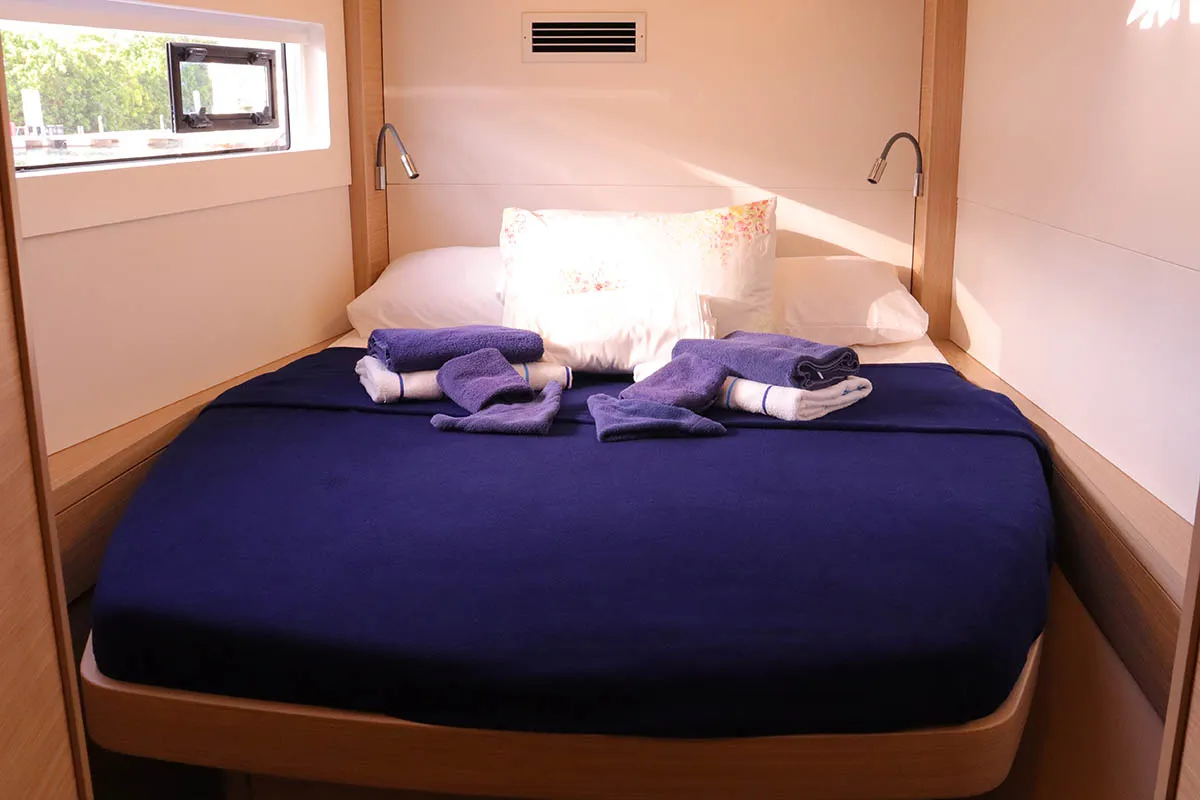 Cabin on Knot Working, a Lagoon 46 catamaran at Road Town, British Virgin Islands