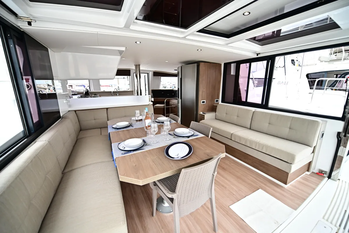 Salon of Grease, a Bali 4.4 catamaran at Salerno, Italy