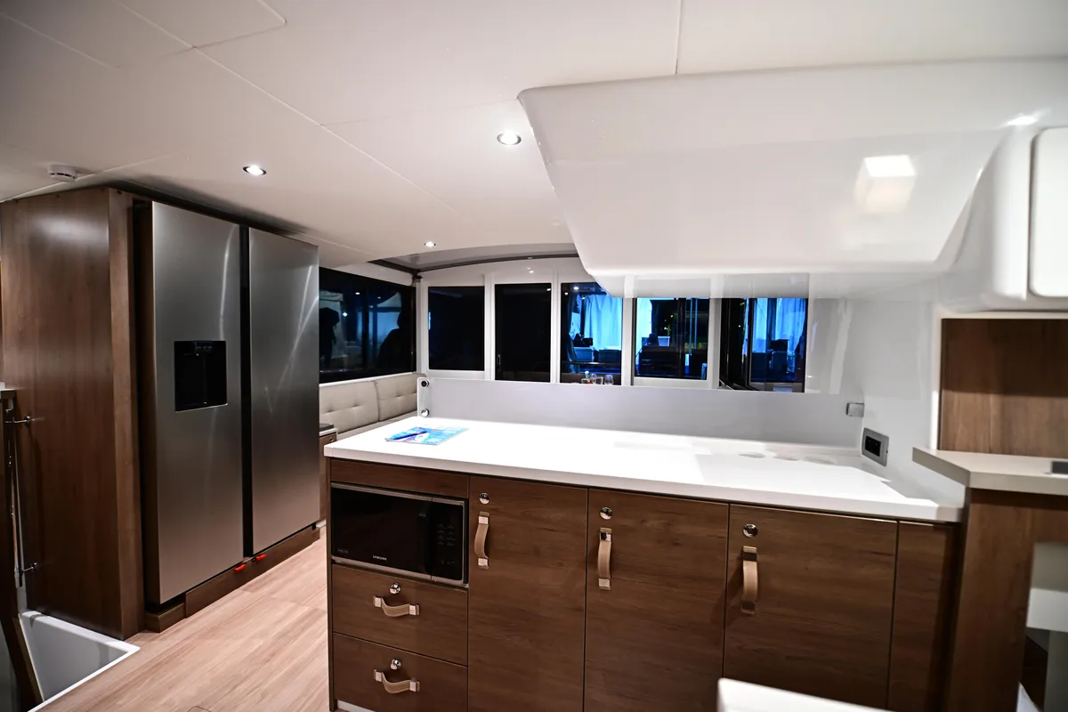 Galley of Grease, a Bali 4.4 catamaran at Salerno, Italy