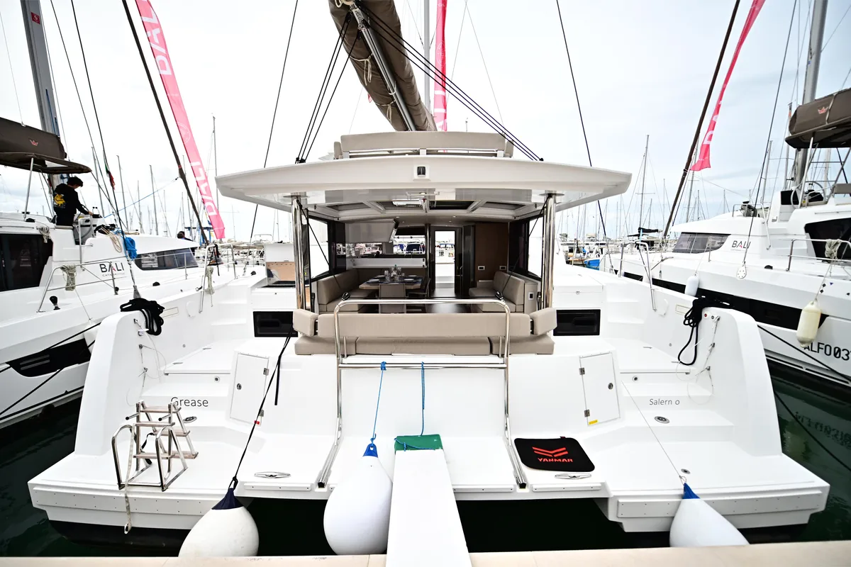 Salon of Grease, a Bali 4.4 catamaran at Salerno, Italy