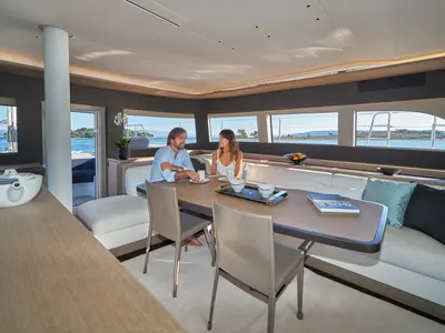 Salon of Amada Mia - CREWED, a Lagoon Sixty 5 catamaran at Split, Croatia