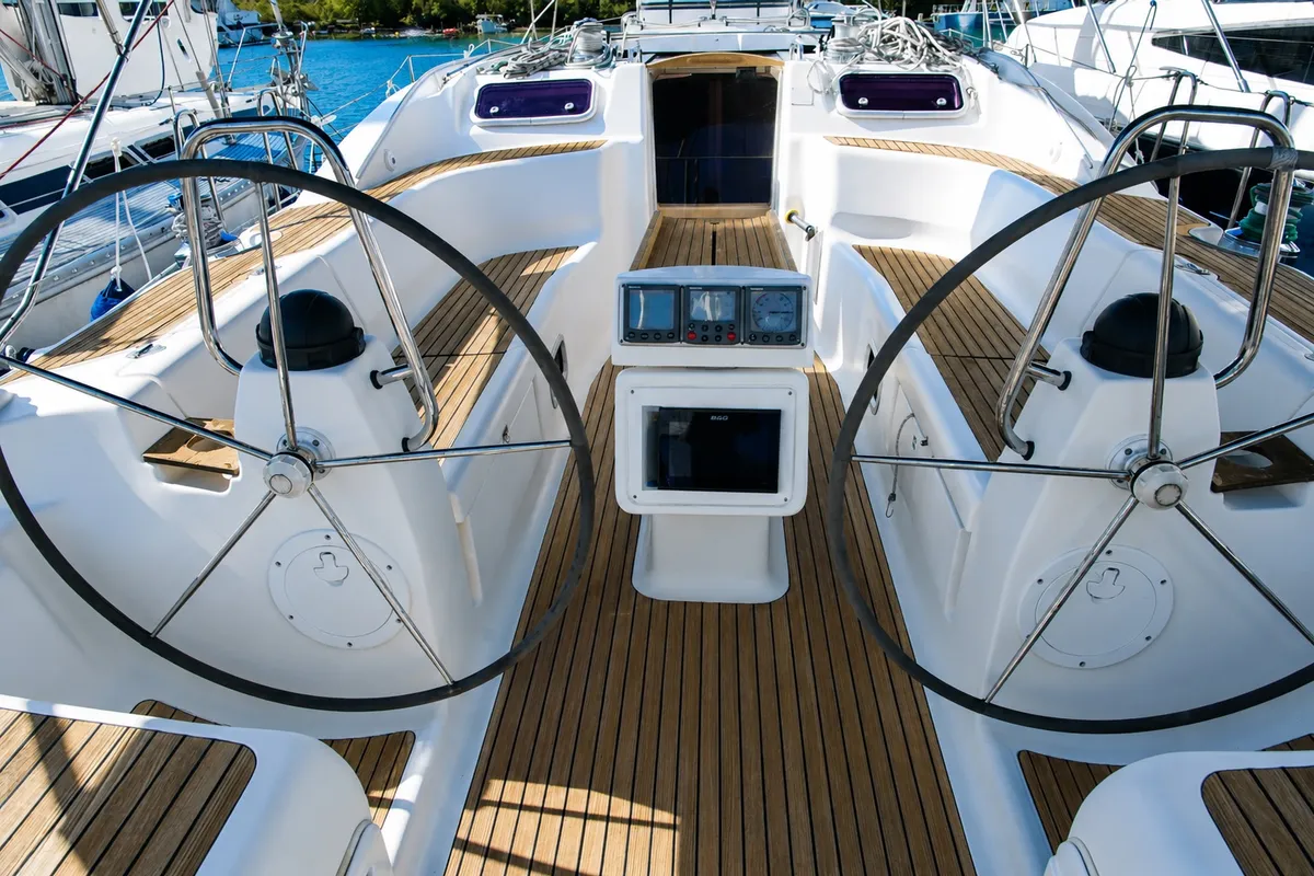 Astra, a Bavaria Vision 50 sailboat at Airport Marina, Montenegro