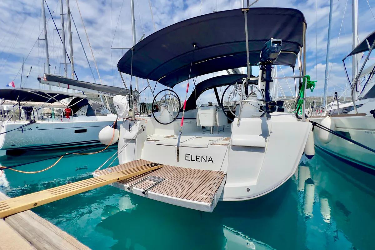 Elena, a Jeanneau Sun Odyssey 479 sailboat at Seget Donji, Croatia