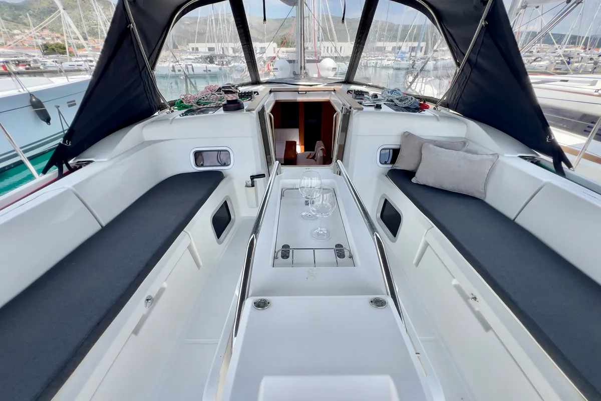 Elena, a Jeanneau Sun Odyssey 479 sailboat at Seget Donji, Croatia