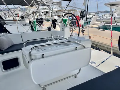 Salon of Elena, a Jeanneau Sun Odyssey 479 sailboat at Seget Donji, Croatia