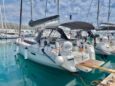 Elena, a Jeanneau Sun Odyssey 479 sailboat at Seget Donji, Croatia