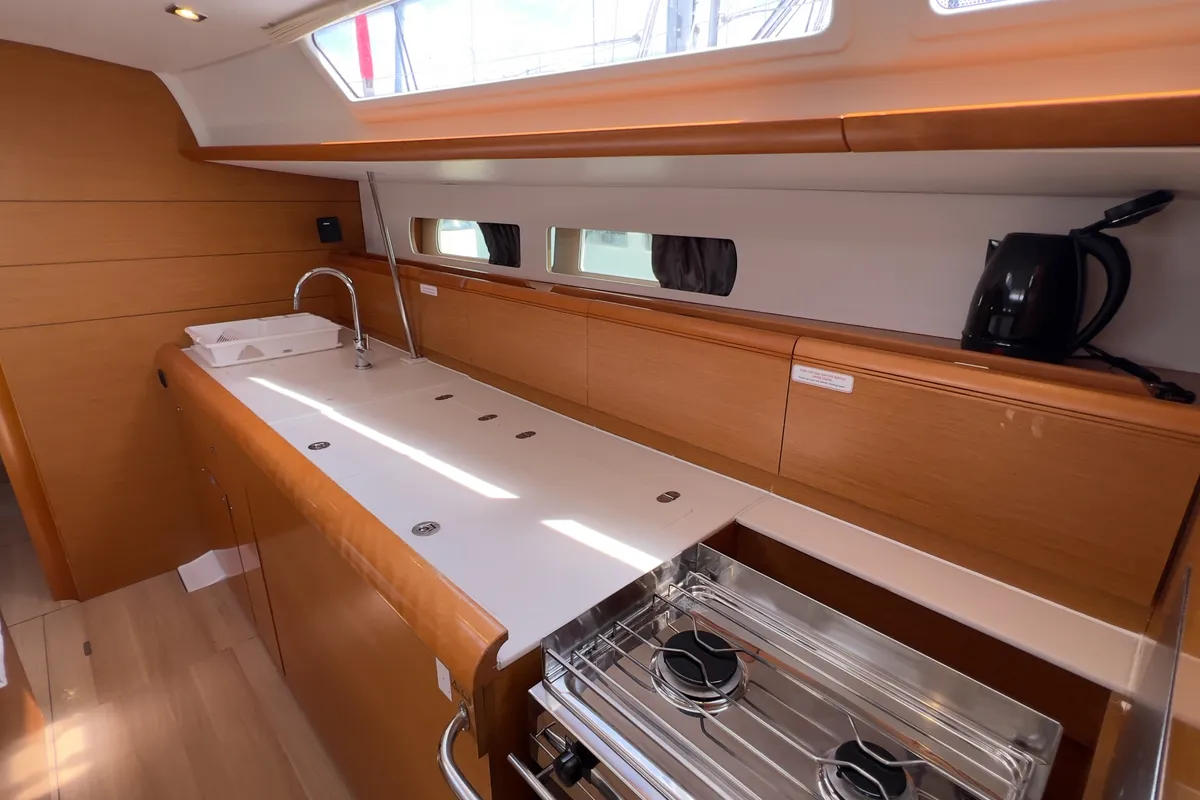 Elena, a Jeanneau Sun Odyssey 479 sailboat at Seget Donji, Croatia