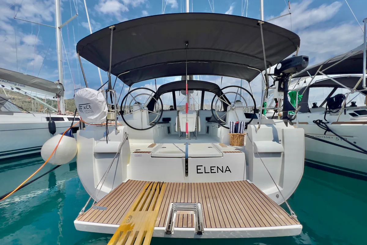 Elena, a Jeanneau Sun Odyssey 479 sailboat at Seget Donji, Croatia