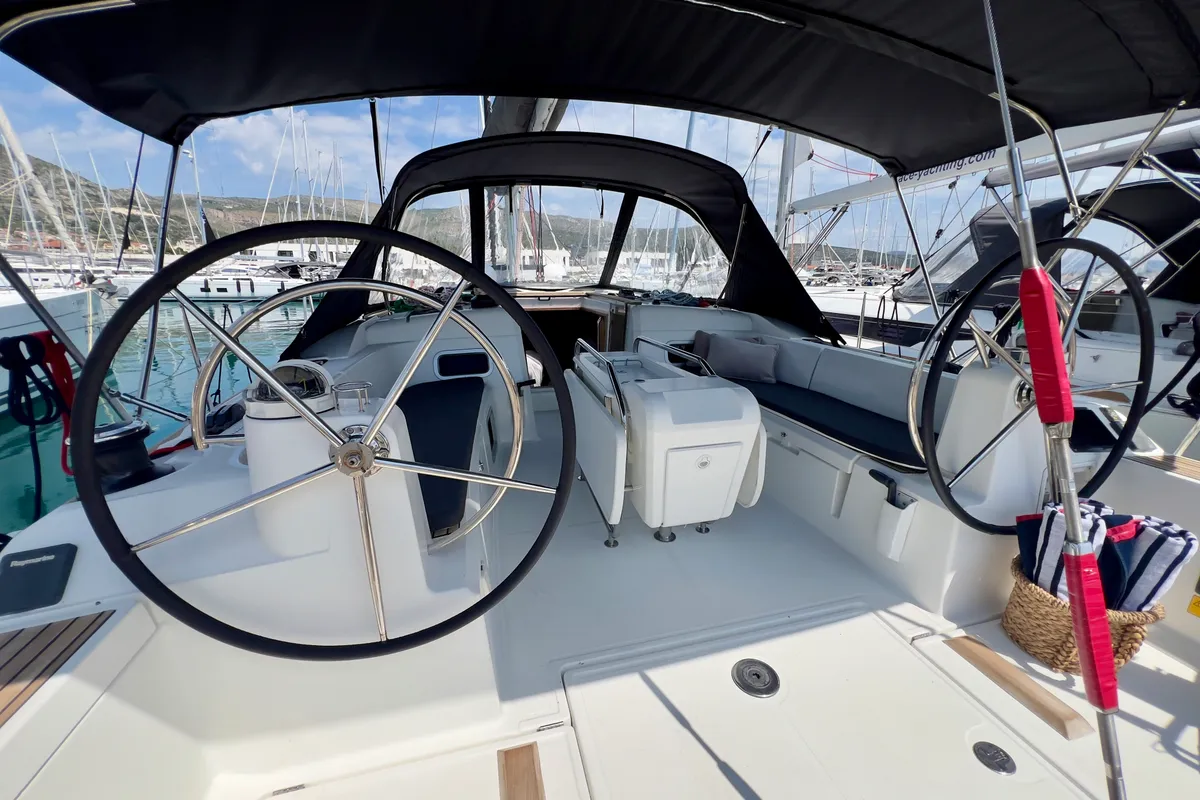 Elena, a Jeanneau Sun Odyssey 479 sailboat at Seget Donji, Croatia