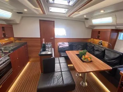 Salon of Wrungel, a Hanse 505 sailboat at Grad Rovinj, Croatia