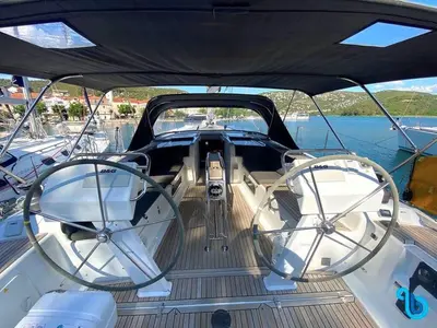 Cockpit of Wrungel, a Hanse 505 sailboat at Grad Rovinj, Croatia