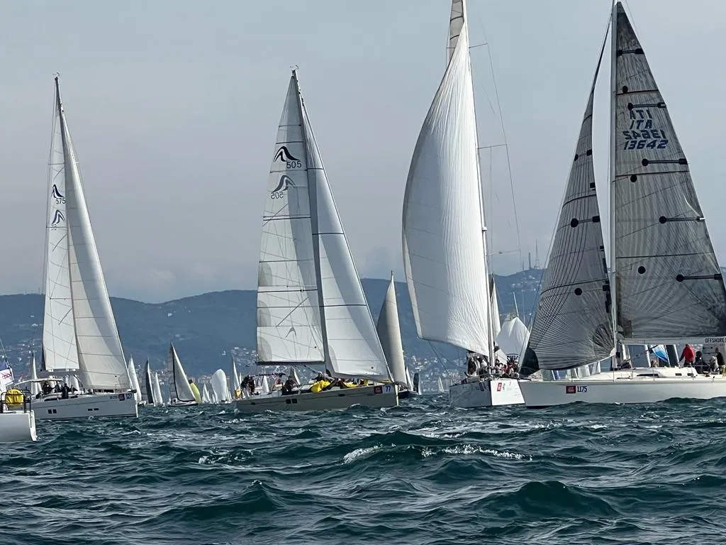 Exterior view of Wrungel, a Hanse 505 sailboat at Grad Rovinj, Croatia