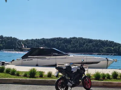 Vador, a Rio Yachts Parana 38 motorboat at Grad Šibenik, Croatia