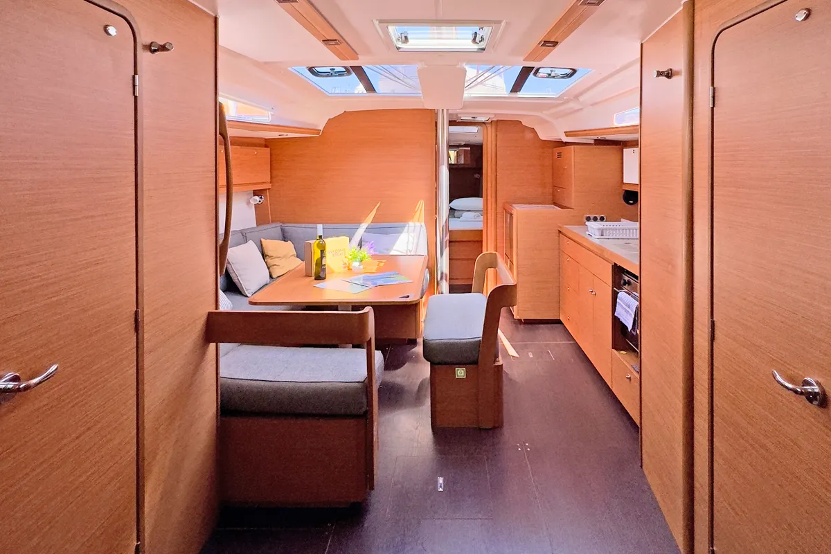 Galley of First Love, a Dufour 430 sailboat at Skradin, Croatia