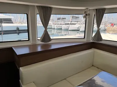 Salon of Sea Hawk, a Lagoon 42 catamaran at Athens, Greece