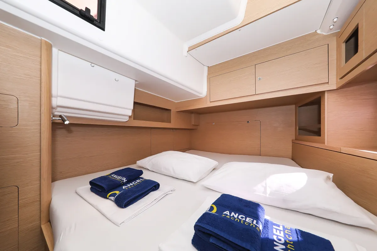 Cabin on Kasper, a Dufour 530 sailboat at Vodice, Croatia