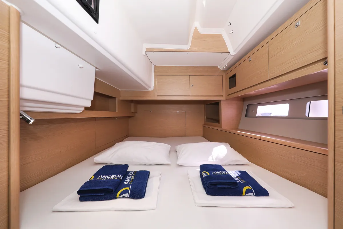 Cabin on Kasper, a Dufour 530 sailboat at Vodice, Croatia