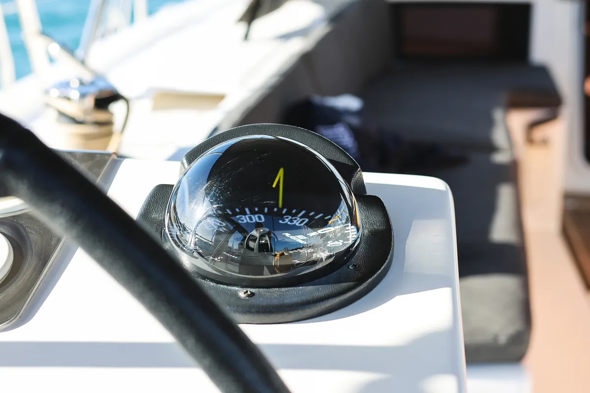 Cockpit of Kasper, a Dufour 530 sailboat at Vodice, Croatia