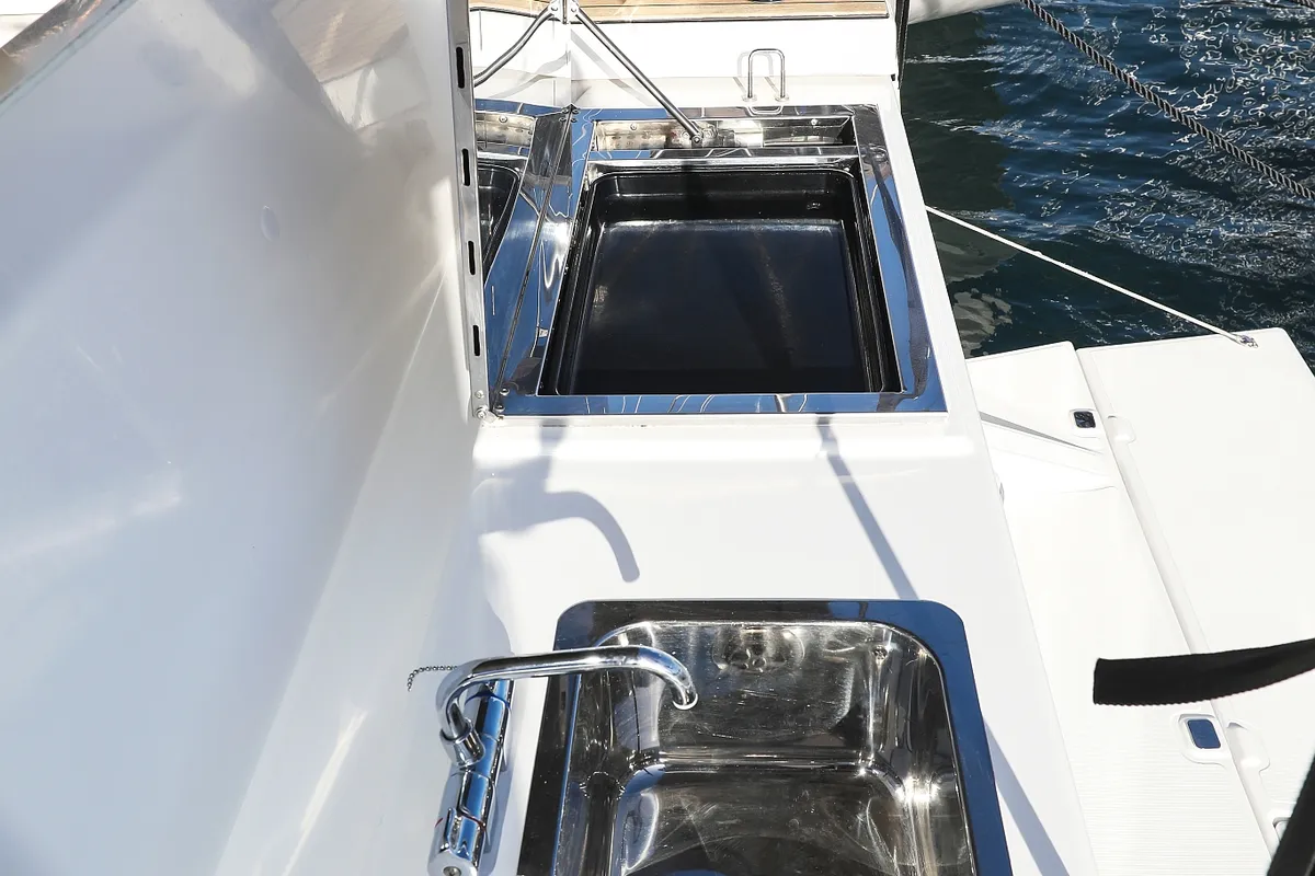 Deck of Kasper, a Dufour 530 sailboat at Vodice, Croatia
