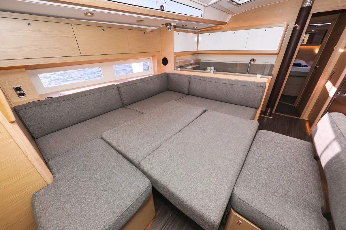 Salon of Kasper, a Dufour 530 sailboat at Vodice, Croatia