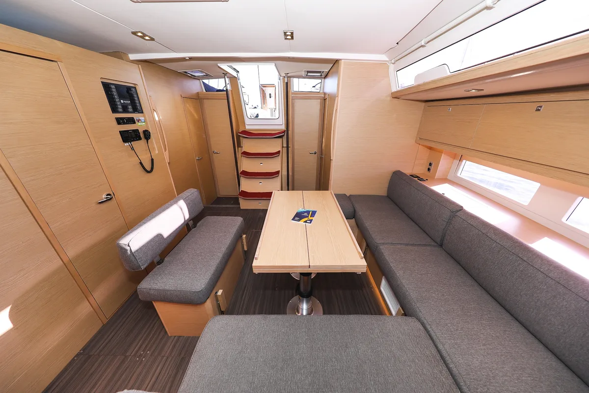 Salon of Kasper, a Dufour 530 sailboat at Vodice, Croatia
