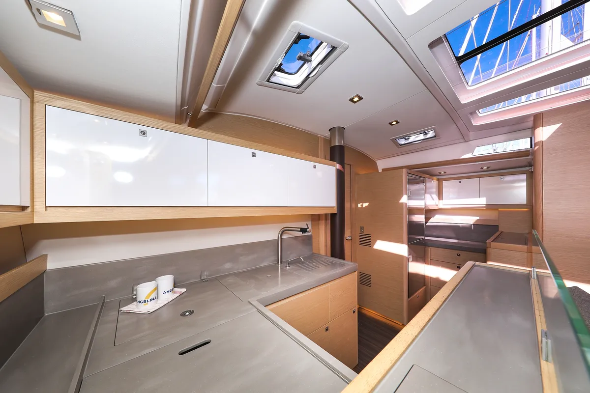 Galley of Kasper, a Dufour 530 sailboat at Vodice, Croatia