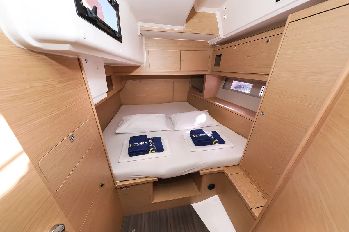 Cabin on Kasper, a Dufour 530 sailboat at Vodice, Croatia