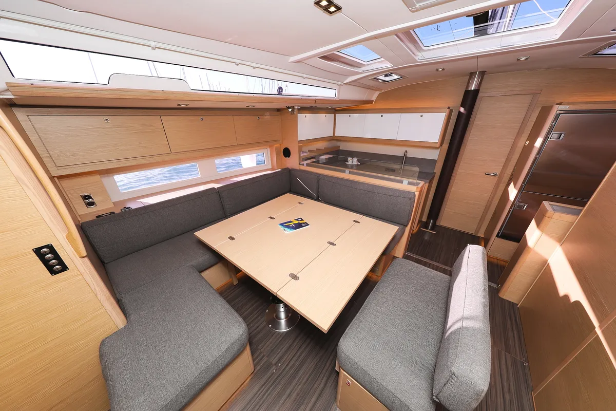 Salon of Kasper, a Dufour 530 sailboat at Vodice, Croatia