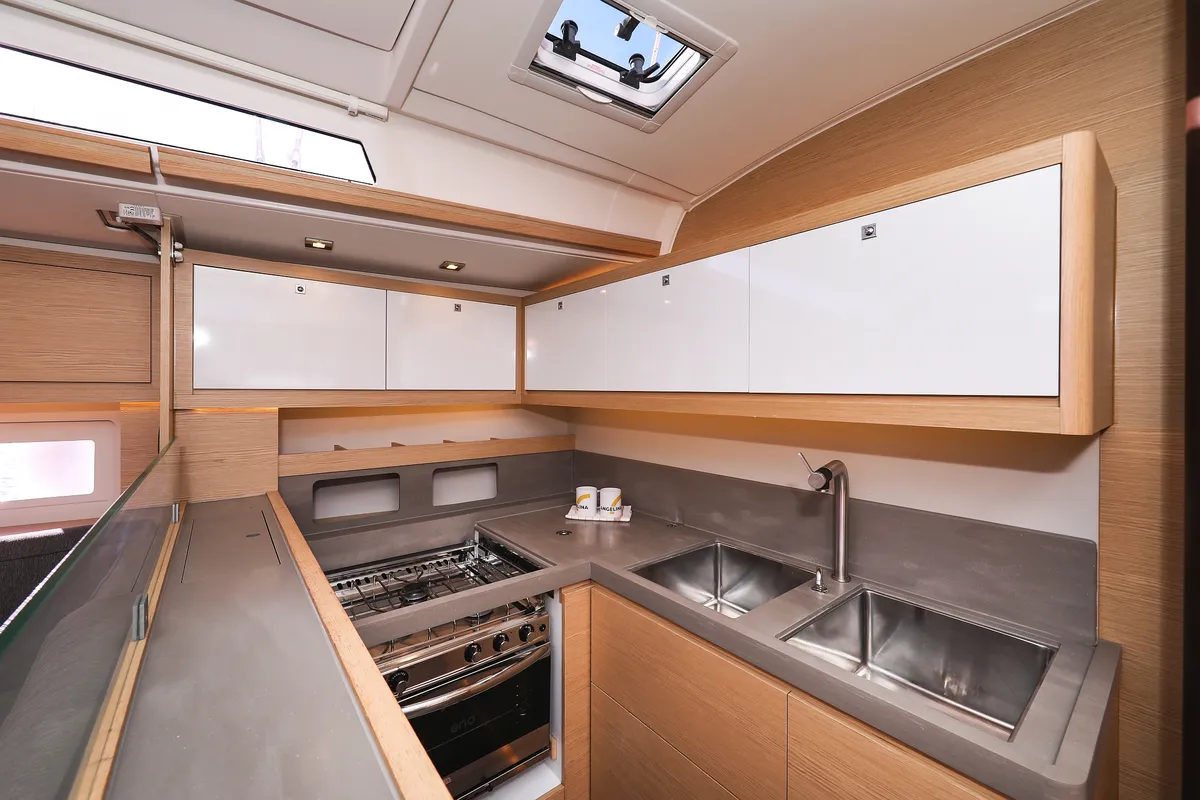 Galley of Kasper, a Dufour 530 sailboat at Vodice, Croatia