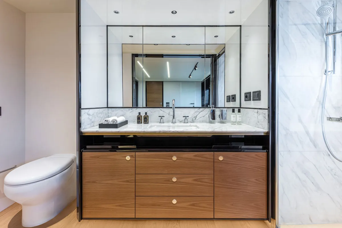 Galley of Knitewear.Club 3, a Absolute Yachts Navetta 64 motor yacht at Općina Sukošan, Croatia