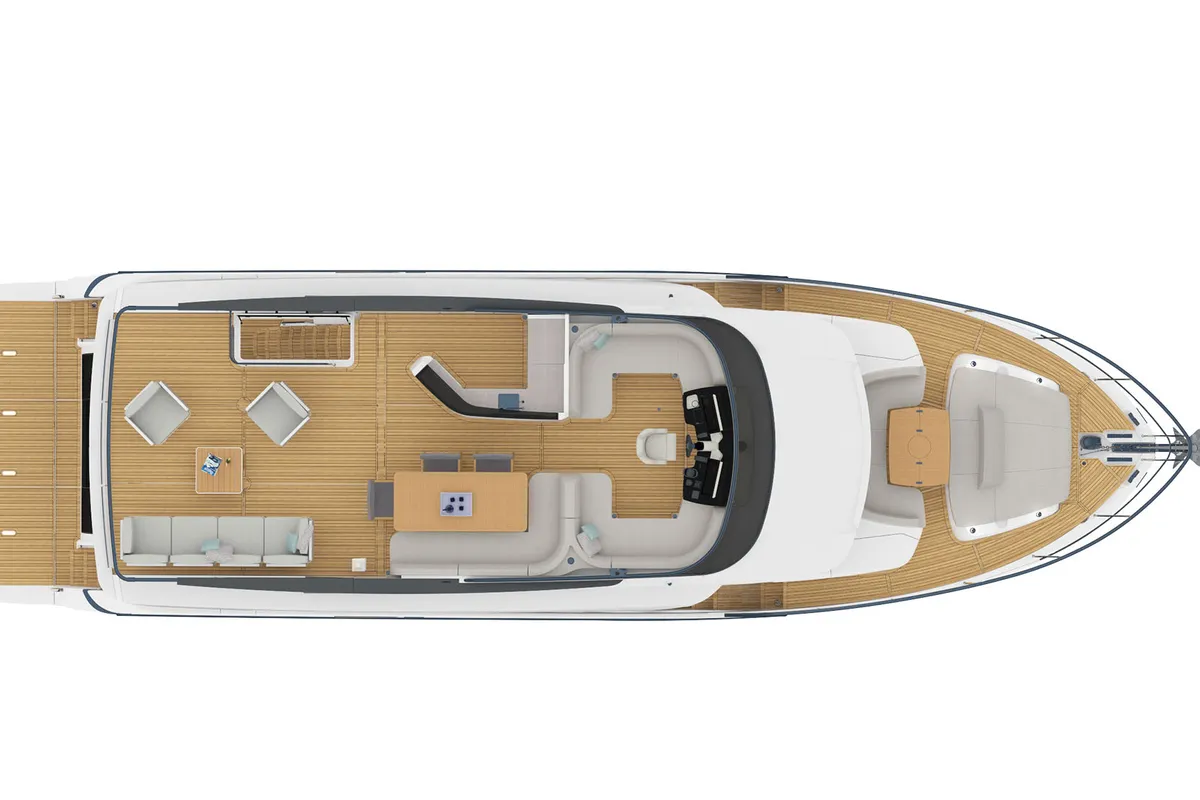 Exterior view of Knitewear.Club 3, a Absolute Yachts Navetta 64 motor yacht at Općina Sukošan, Croatia