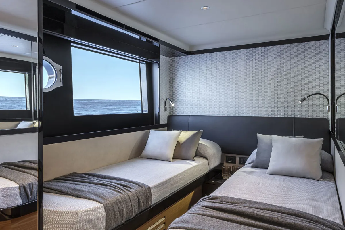 Salon of Knitewear.Club 3, a Absolute Yachts Navetta 64 motor yacht at Općina Sukošan, Croatia