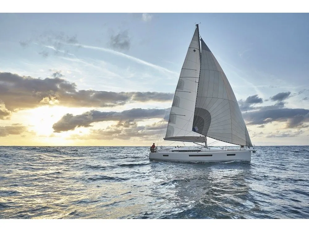 Exterior view of Bellatrix, a Jeanneau Sun Odyssey 490 sailboat at Preveza, Greece