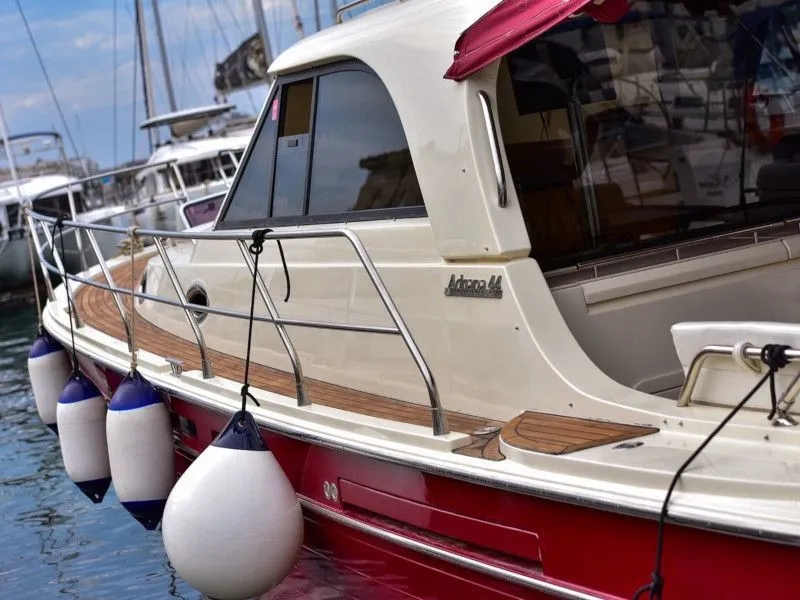 Exterior view of Renesansa, a SAS - Vektor Adriana 44 motorboat at Zadar, Croatia