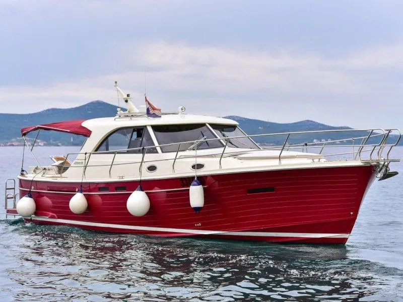 Exterior view of Renesansa, a SAS - Vektor Adriana 44 motorboat at Zadar, Croatia