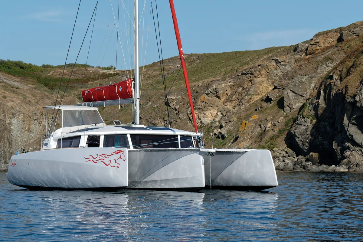 Exterior view of Lungta, a NEEL 43 sailboat at La Rochelle, France