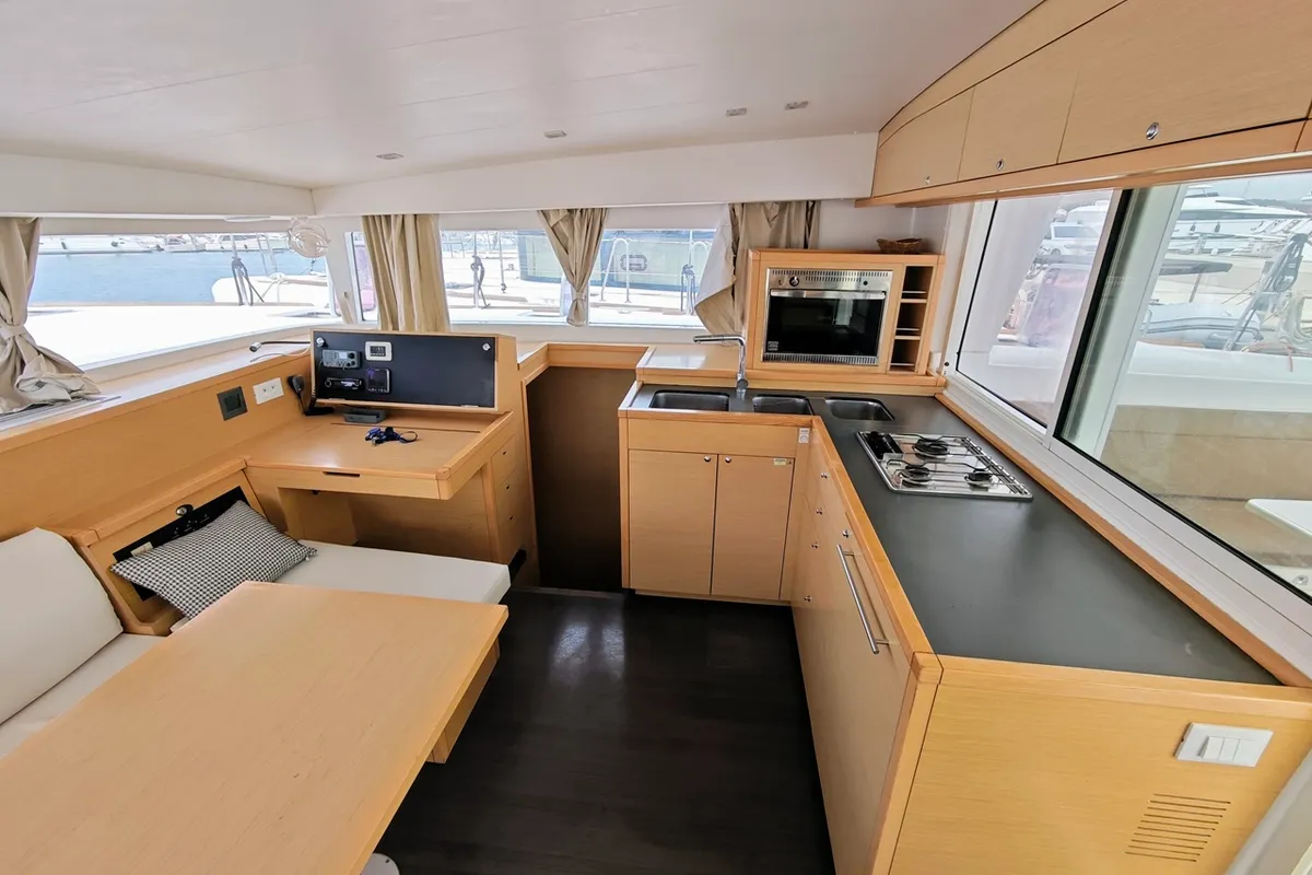 Galley of Diego, a Lagoon 400 S2 catamaran at Općina Sukošan, Croatia