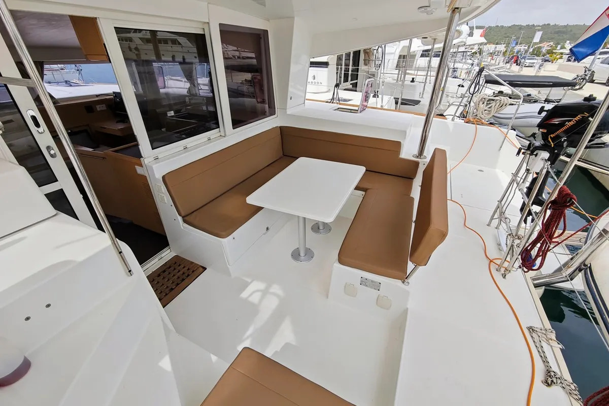 Deck of Diego, a Lagoon 400 S2 catamaran at Općina Sukošan, Croatia