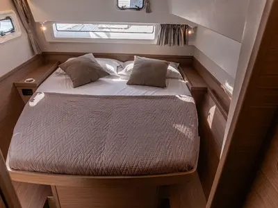 Cabin on Almalu, a Lagoon 42 catamaran at Tonnarella, Italy
