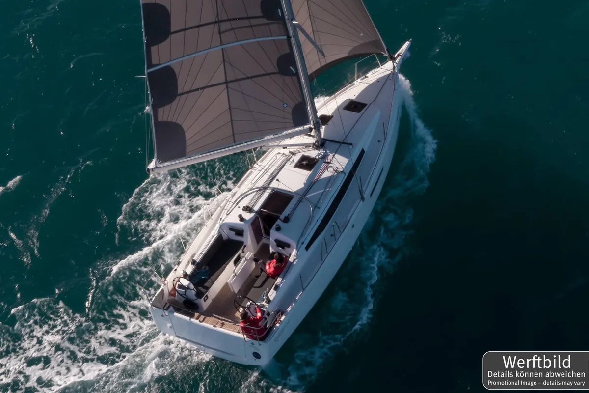 Exterior view of Lidija, a Jeanneau Sun Odyssey 380 sailboat at Grad Pula, Croatia